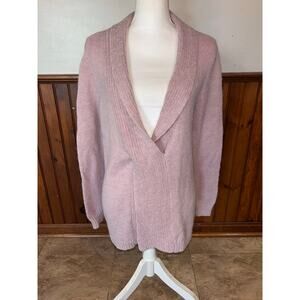Soft Surroundings Womens Serena Blush Pink Alpaca Blend Faux Wrap Cozy Sweater L